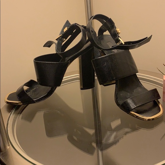 Top Shop Leather Block Heels - Picture 1 of 5